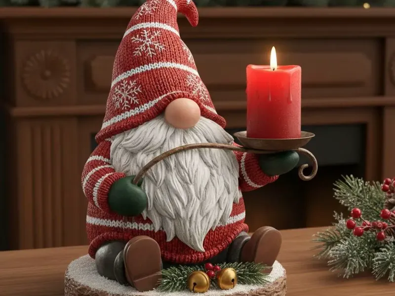 Kerstgnome Kaarshouder