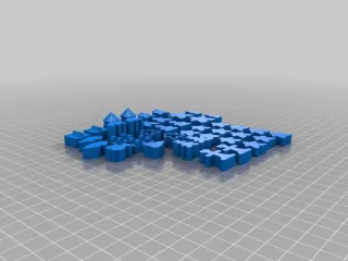 RifRaf 3D Carcassonne Full Meeple Set -Reduced size