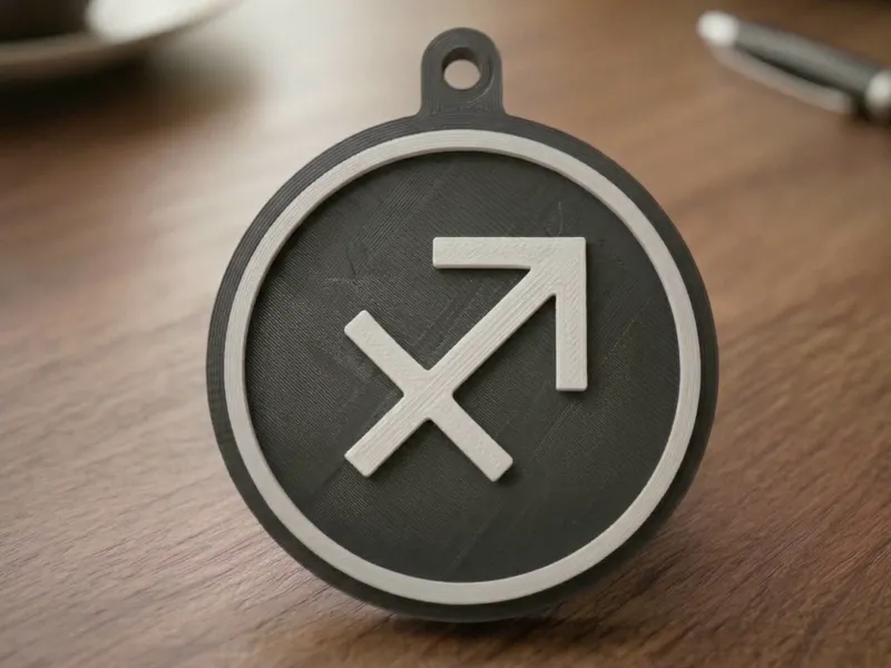 Minimalist Zodiac Keychain – Sagitario – 3D Printed Gift