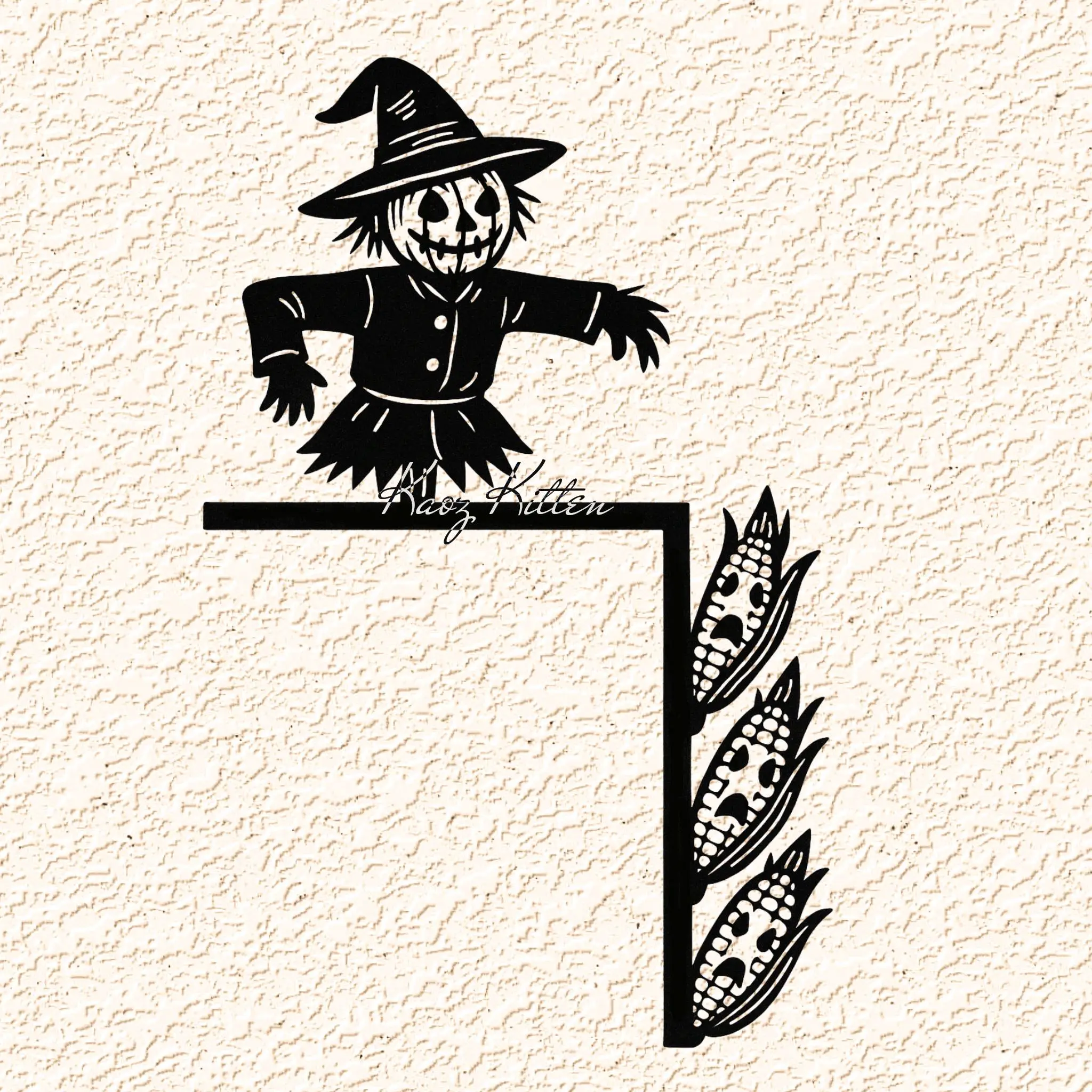 Halloween Scarecrow Corn Spooky Wall Art Home Decor Door Top