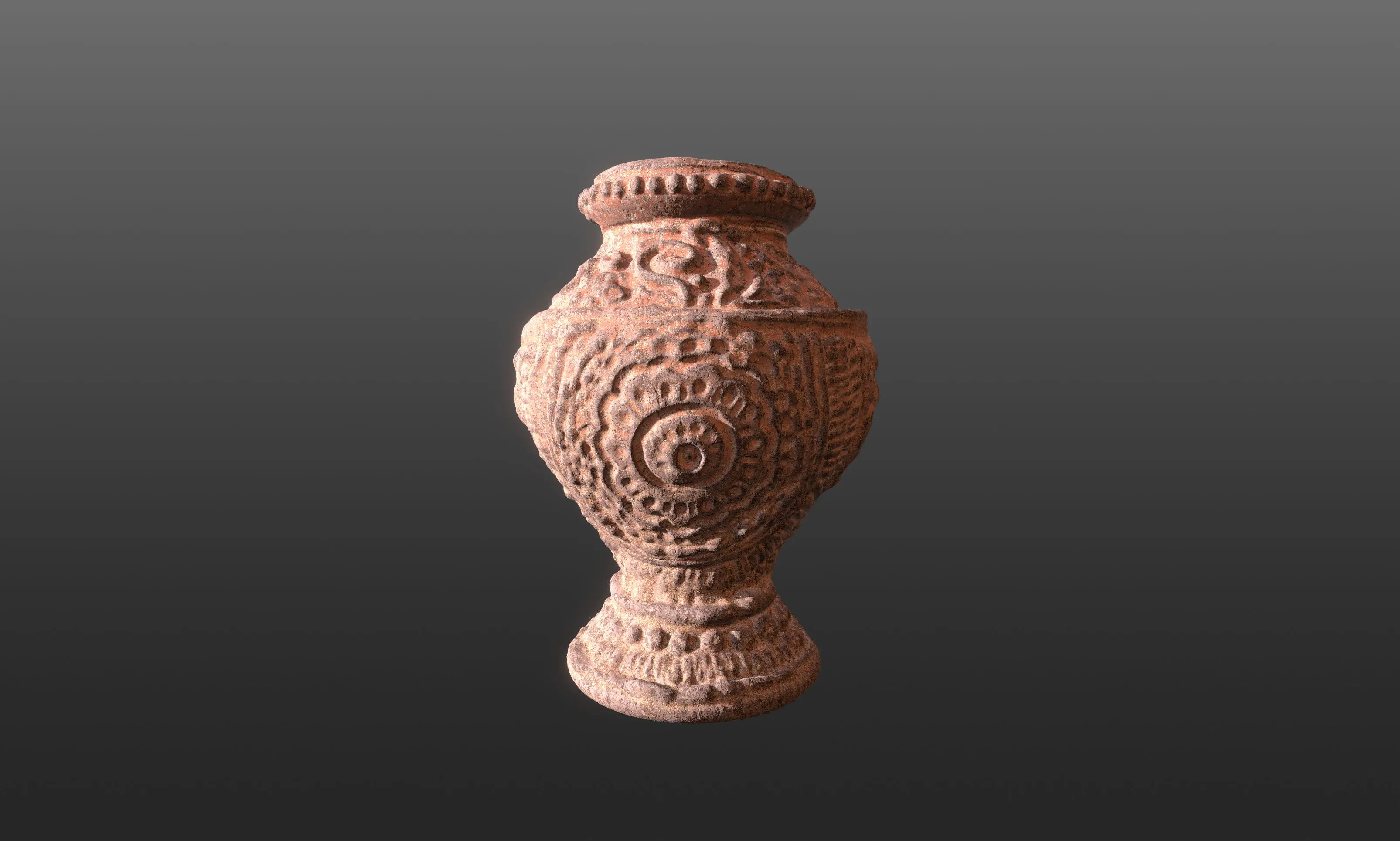 Mandala Pişmiş Toprak Saksı