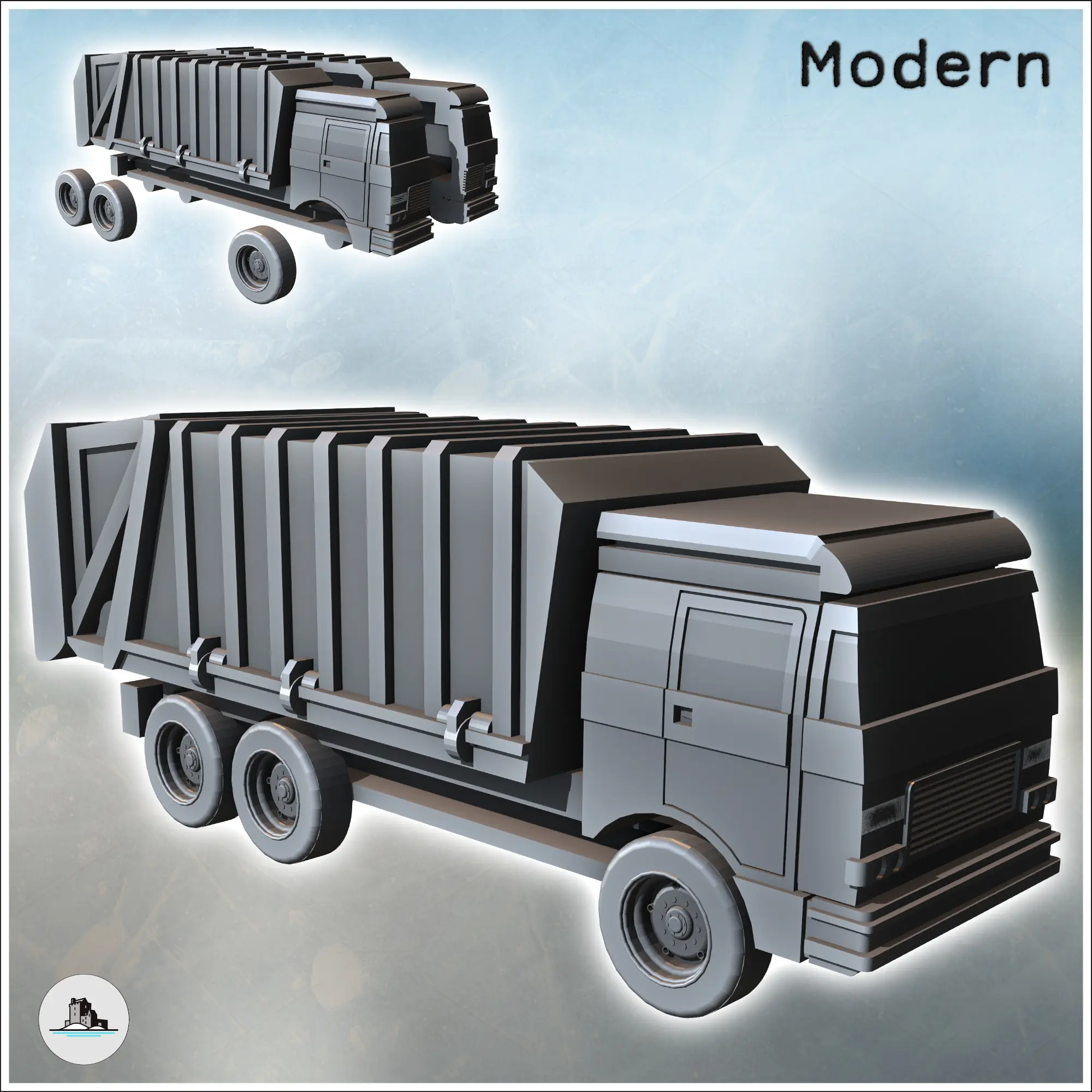 Modern Dump Truck with Front Cab (8) - miniatures warhammer
