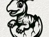 baby hadrosarus dinosaur egg wall art home decor-0
