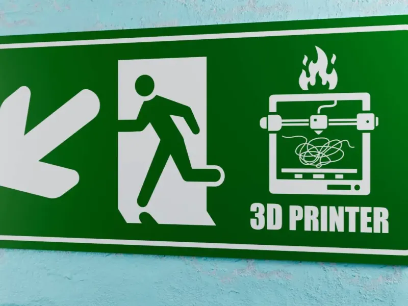 3D-Drucker-Notausgangsschild - Pfeil links unten-links