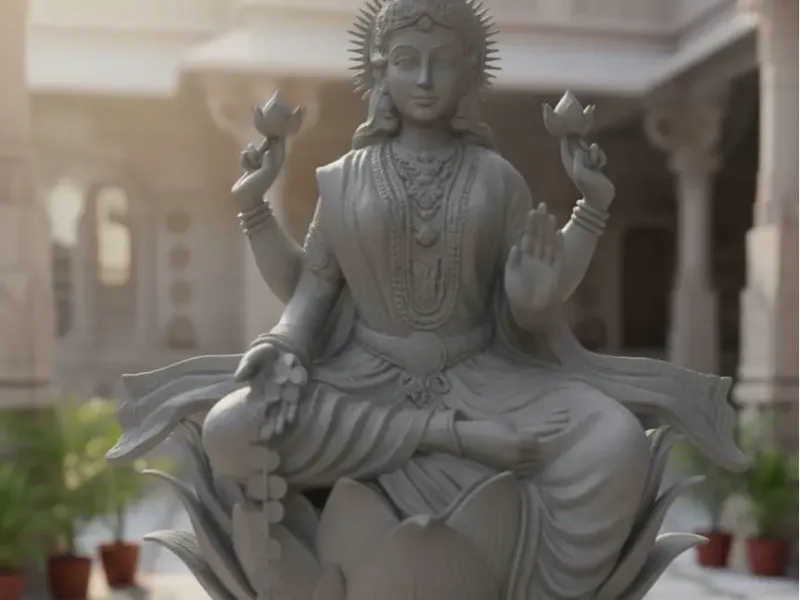 Lakshmi Mata 3D Printable Model | Goddess Laxmi Idol STL
