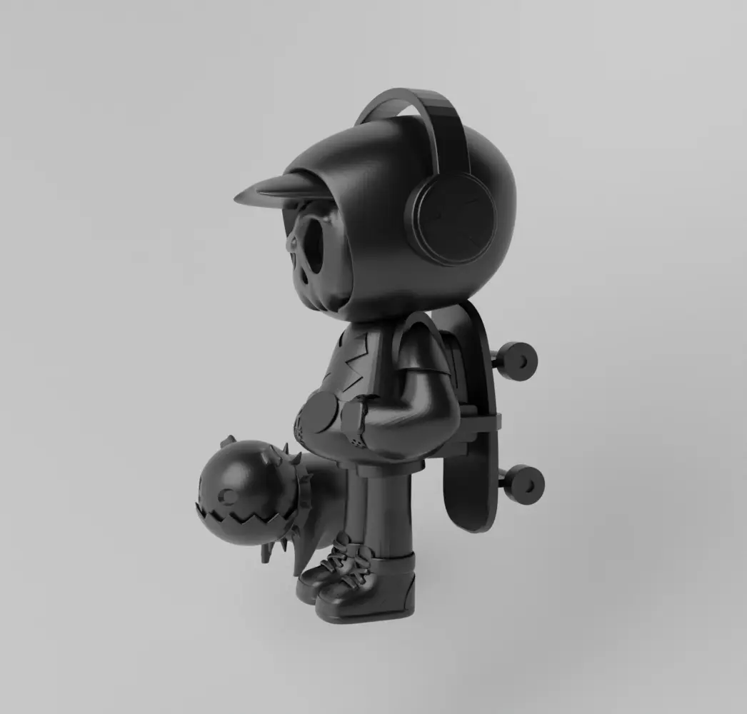 Mr. Bone Skate x Pupu Aliens Art Toy Fan Art