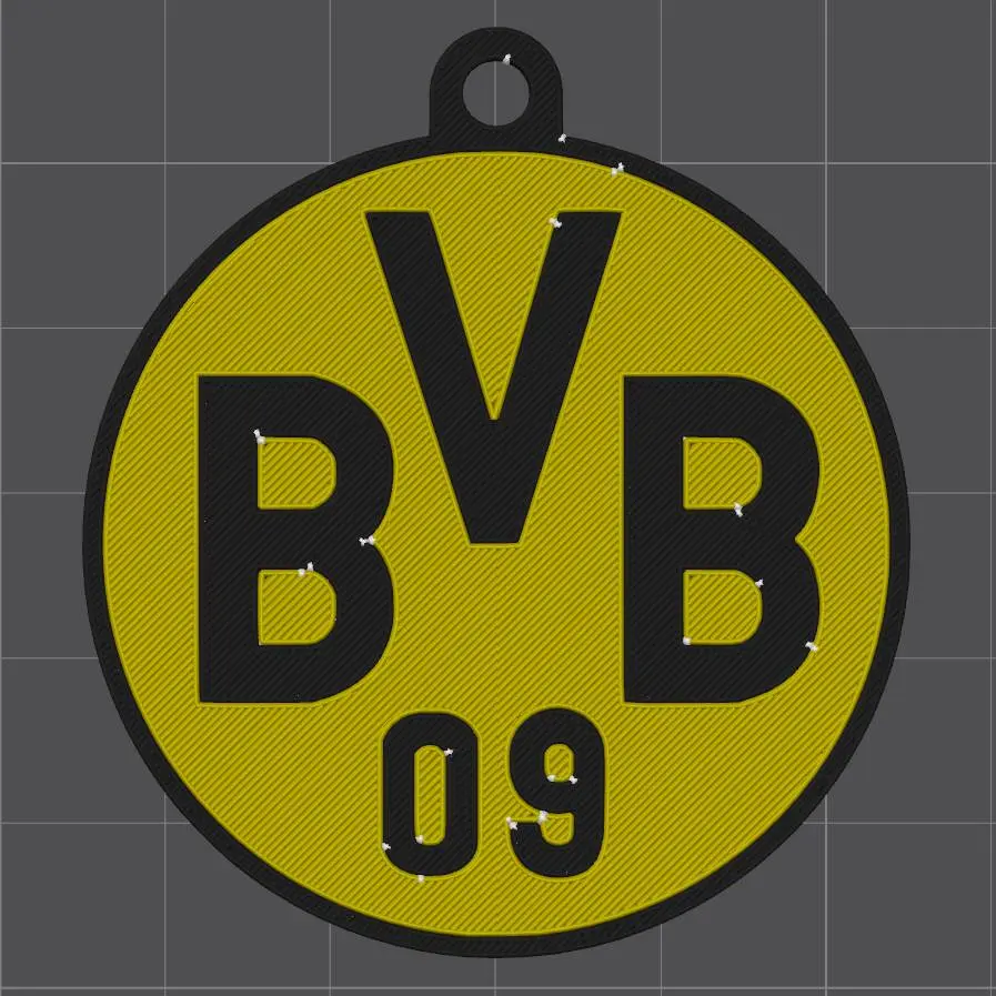 3D Printer Files | 3MF File | Borussia Dortmund keychain - llavero