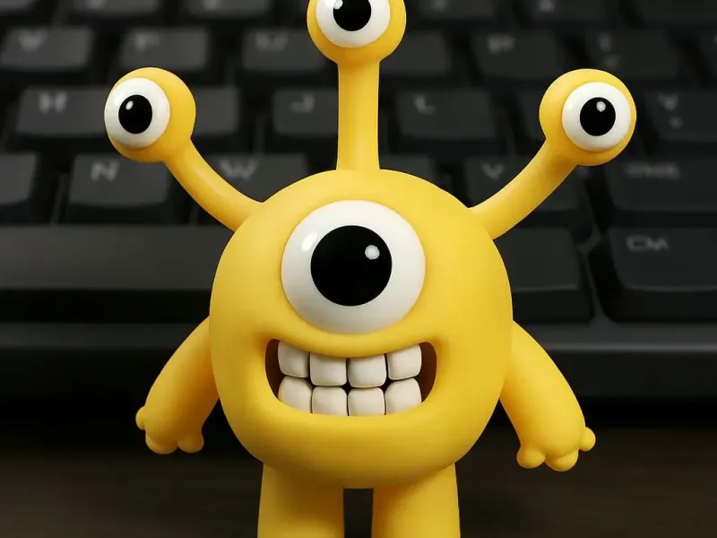 Cute Yellow Four-Eyed Alien Toy 3D Print Model