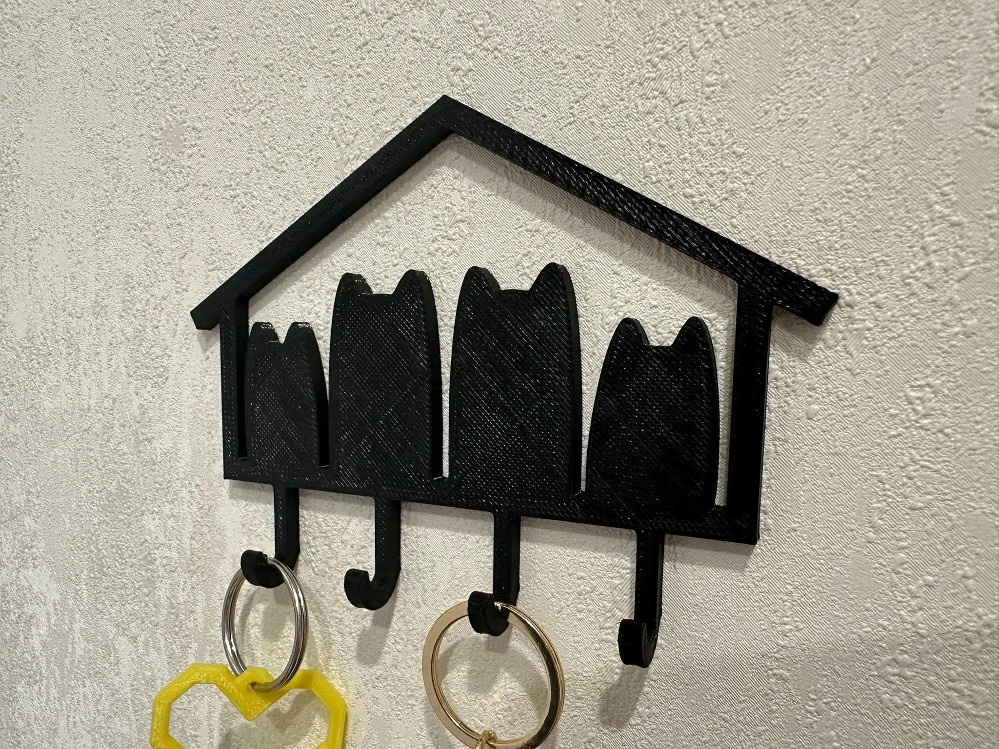 Cat key holder with 4 hooks