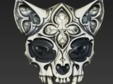 Gothic Skull Cat Mask 3D Model. Dark Fantasy STL for Cosplay-0