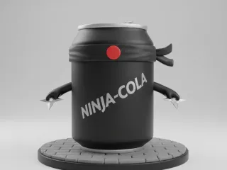 Chibi Ninja Soda Can – Stealth Cola Mascot Mini Figurine