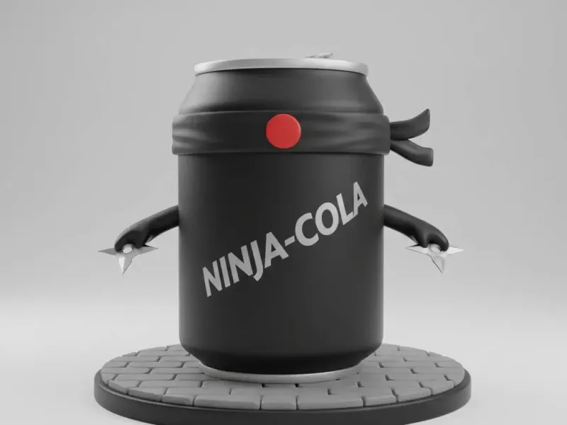 Chibi Ninja Soda Can – Stealth Cola Mascot Mini Figurine