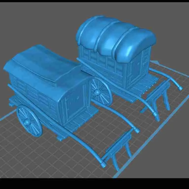 Conjunto de carruajes medievales - escenografia warhammer wargam
