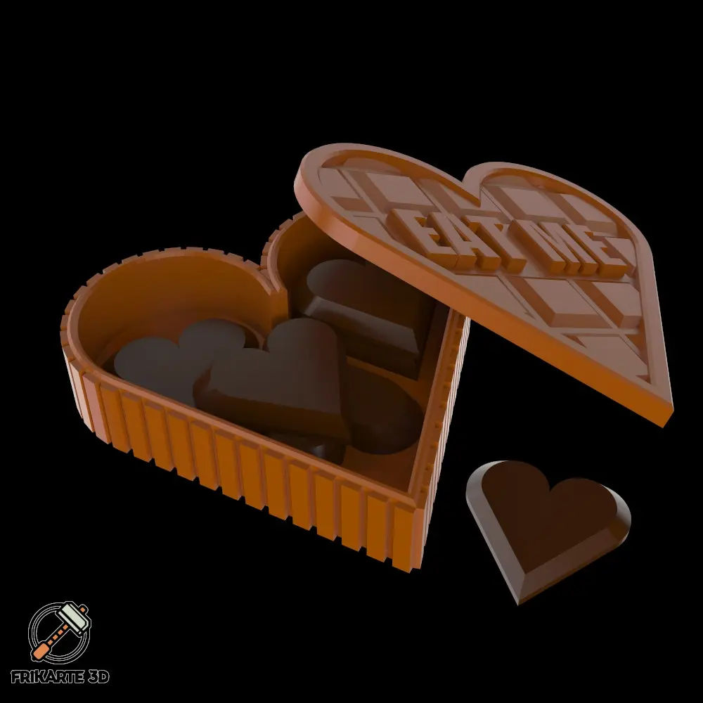 Chocolate Heart Box with Mini Hearts 🍫❤