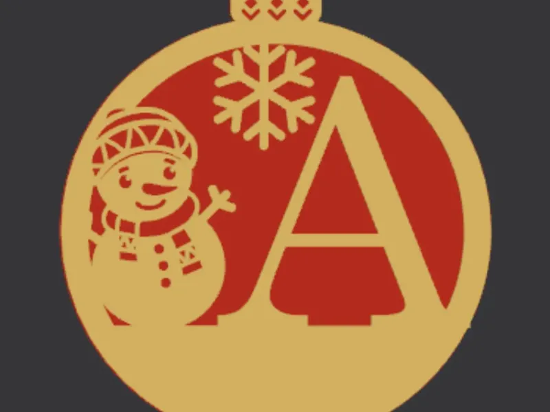 Christmas Tree Ornamnet, Letter A