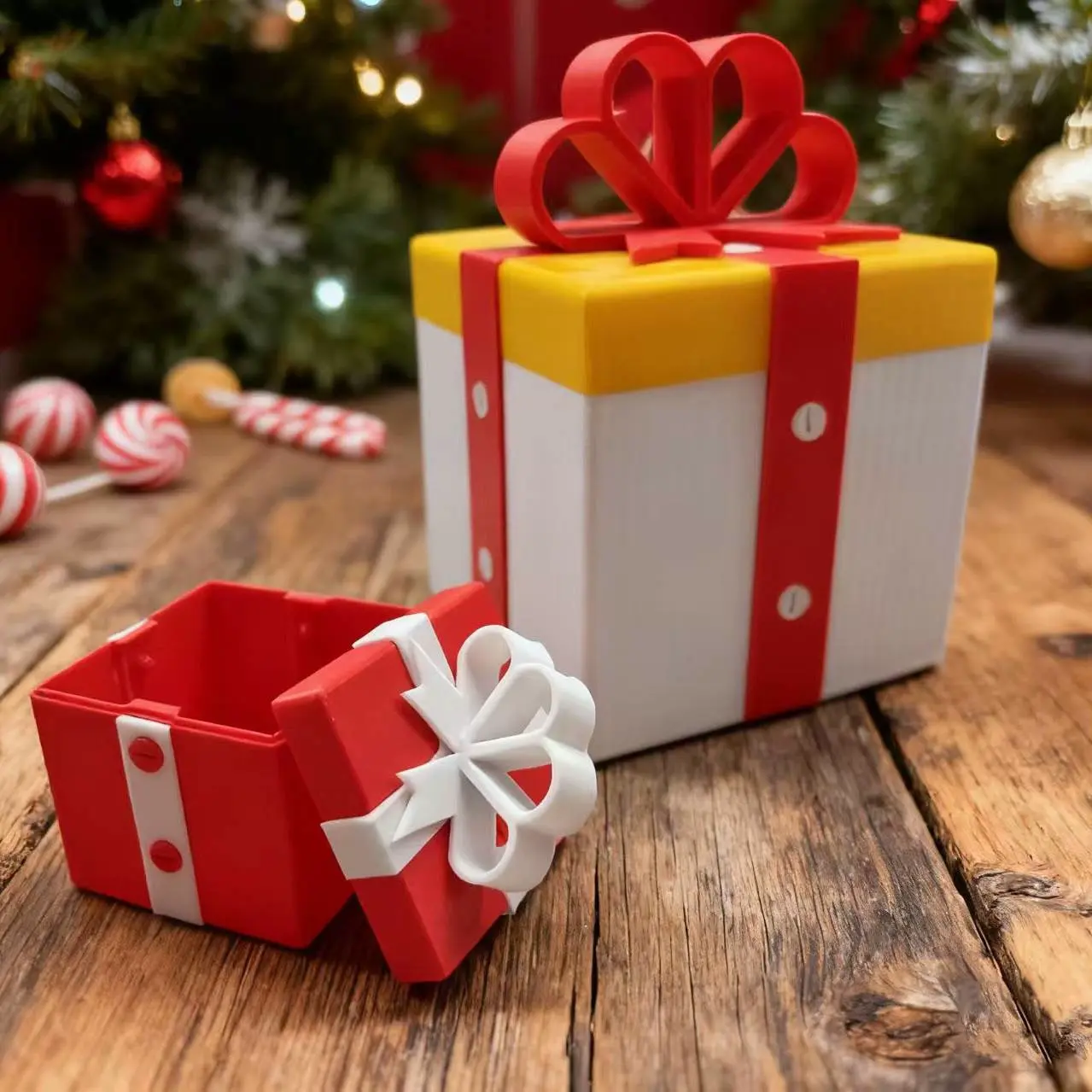 A prank gift box with a detachable design, usable as a regul