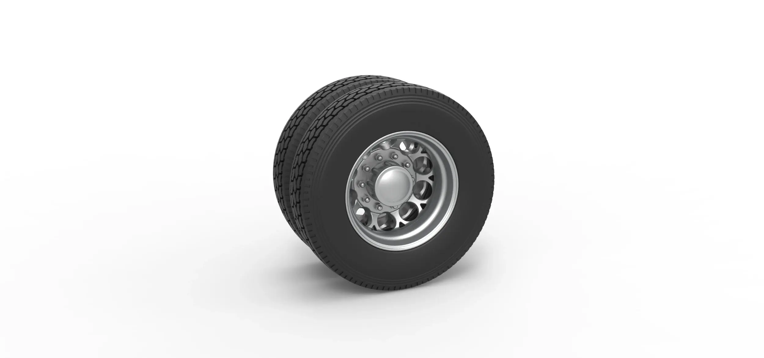 Rear custom wheel of semi truck V6 Scale 1:25