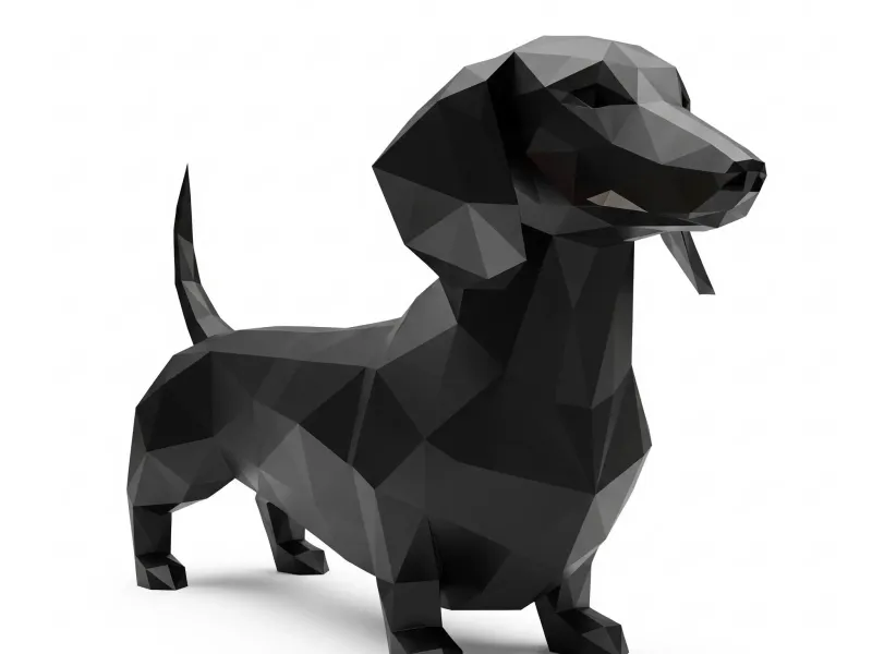 Perro Salchicha decorativo Low Poly
