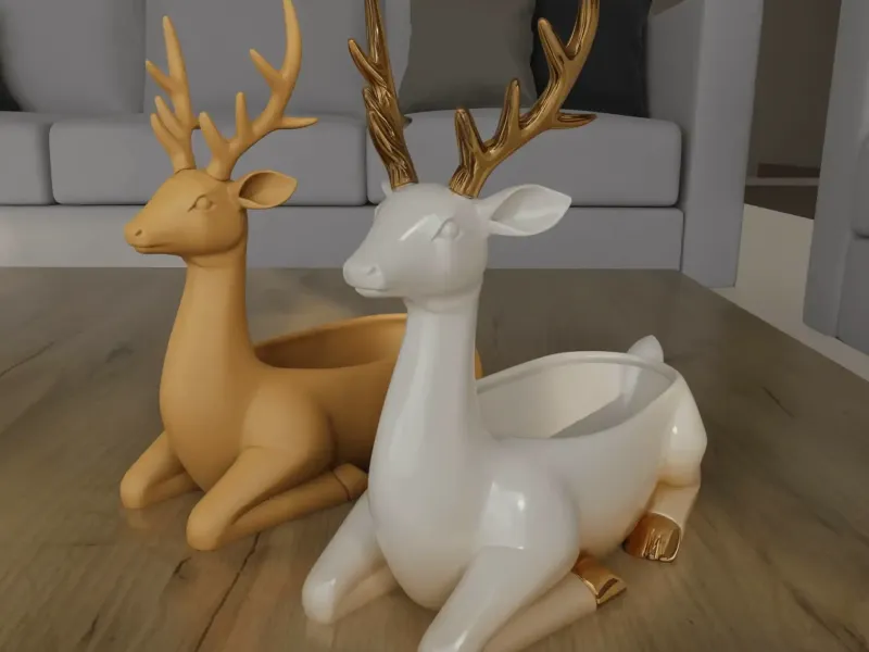 Luxury Deer Planter Elegant Antler Container STL