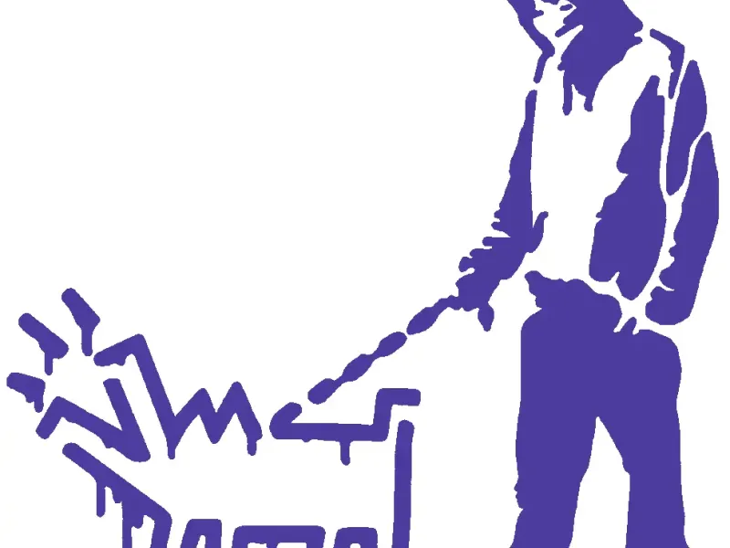 Banksy Walking Keith Haring Dog Stencil