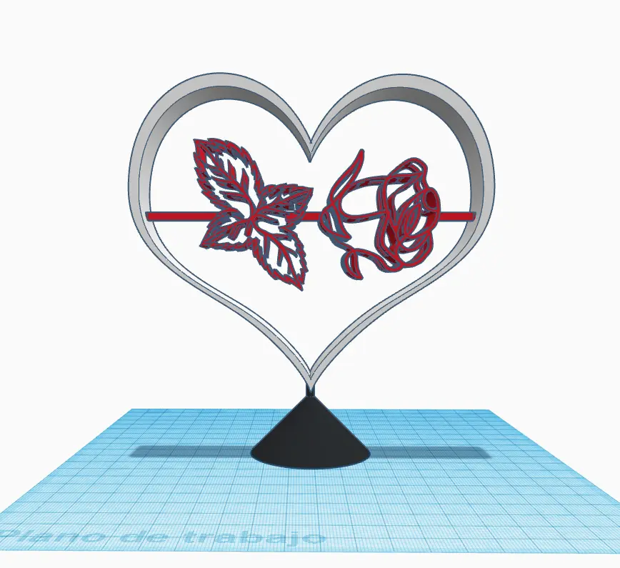 Rose with Heart Flip