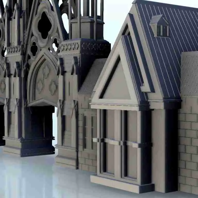 Gothic building with sophisticated arch 19 - scenery medieva