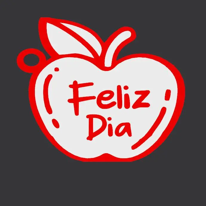 Llavero Manzana Feliz dia | Happy day Apple Keychain