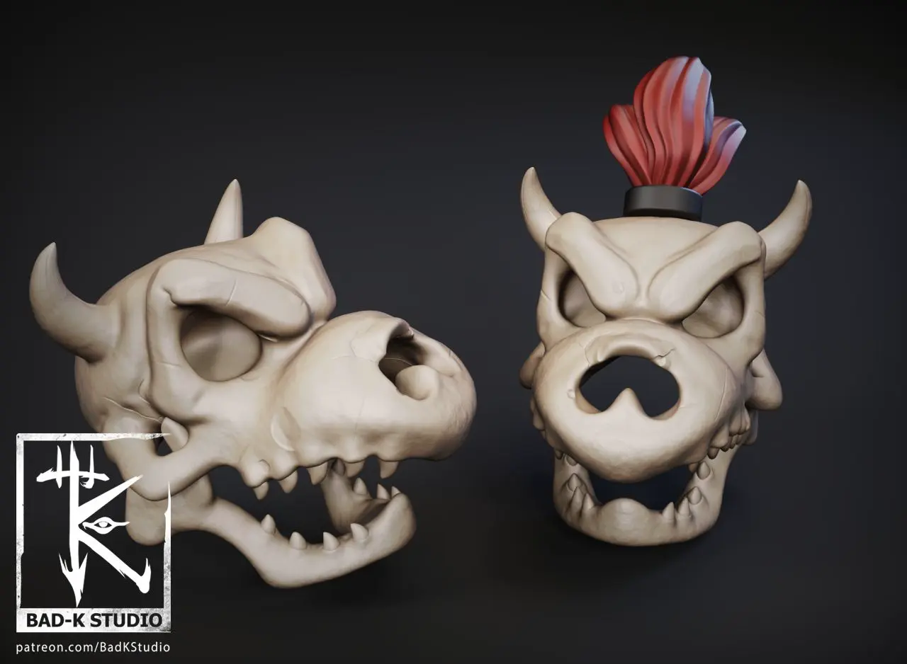 Bowser skull Super Mario 3D printing model