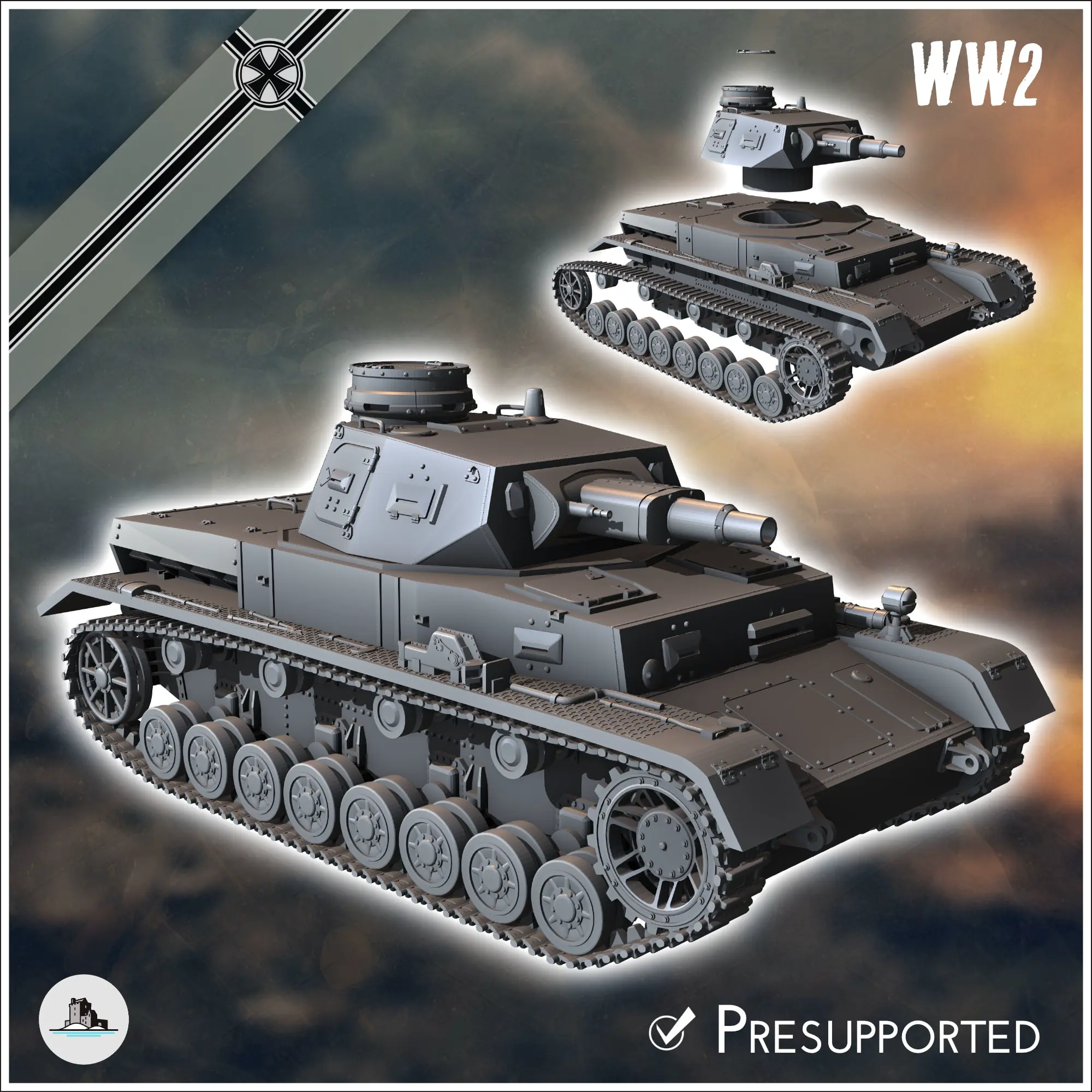 Deutsche WW2 Fahrzeuge Pack (Panzer IV Nr. 2) - ww2 miniatures