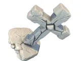 Gothic Cross Statue – Weathered Stone Sculpture-8