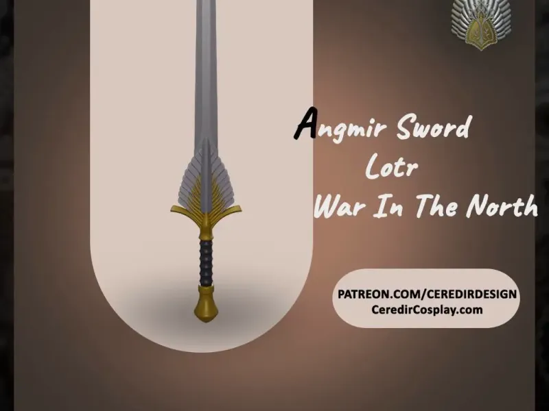 Angmir Sword lord of the rings 3D DIGITAL DOWNLOAD