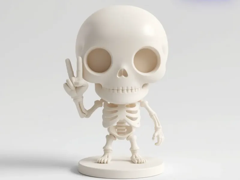 Cute Skull Peace Sign Halloween Decor