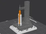 Cohete espacial con torre de lanzamiento – Modelo 3D-2