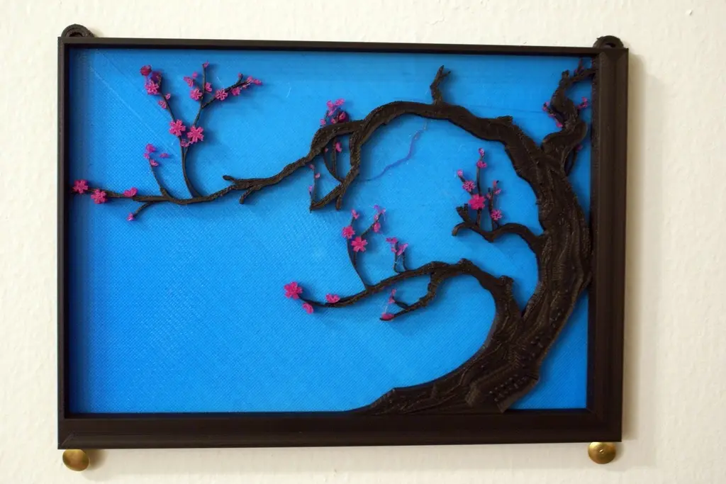 Japanese Cherry Tree Painting - Horizontal