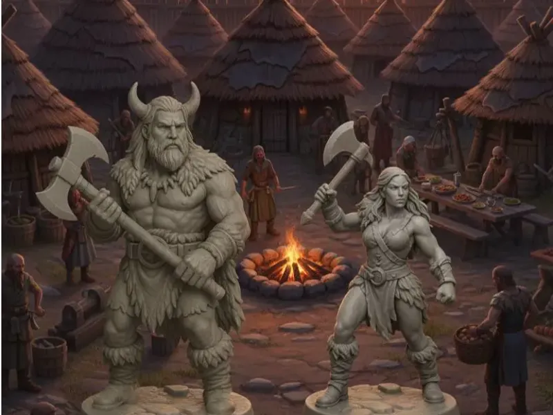 DnD Barbarian Miniature (5cm)