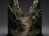 Mountain Pass Diorama Fantasy Canyon Environment Scene-0