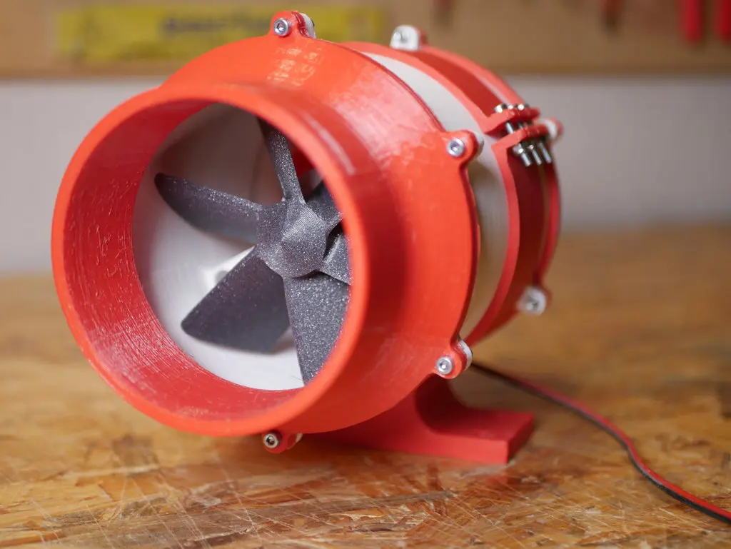 ventilador de conduta impresso em 3D com motor 775