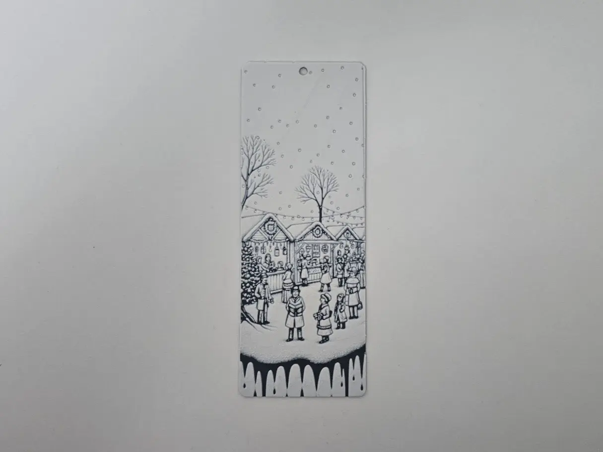 Winter Christmas Market Festive Bookmark