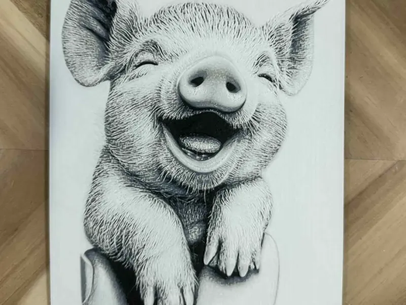 Happy Piglet Hueforge Art