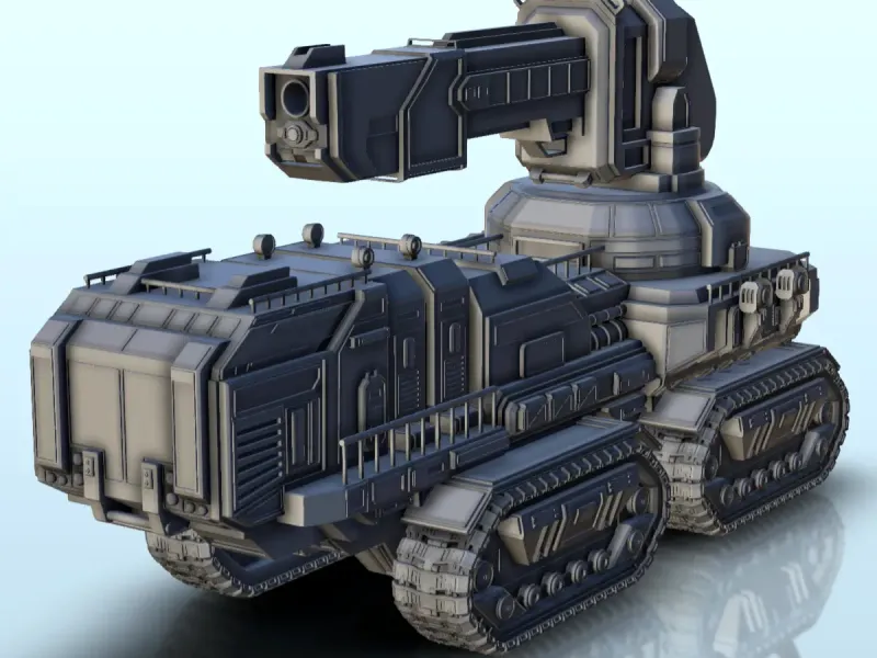 Sci-Fi-LKW mit Ketten und Laserturm (13) - sci-fi scie