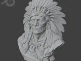 Native American Chief Bust STL – Single Color 3D Print Model-2