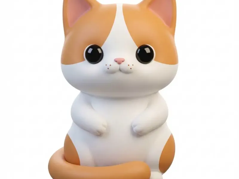 Cute Chibi Baby Kitten - Kawaii Sitting Cat Desk Pet