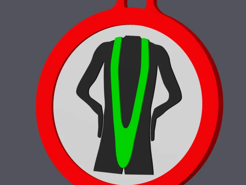 Mankini/Borat String Forbidden v1 - Traffic Sign - Keychain