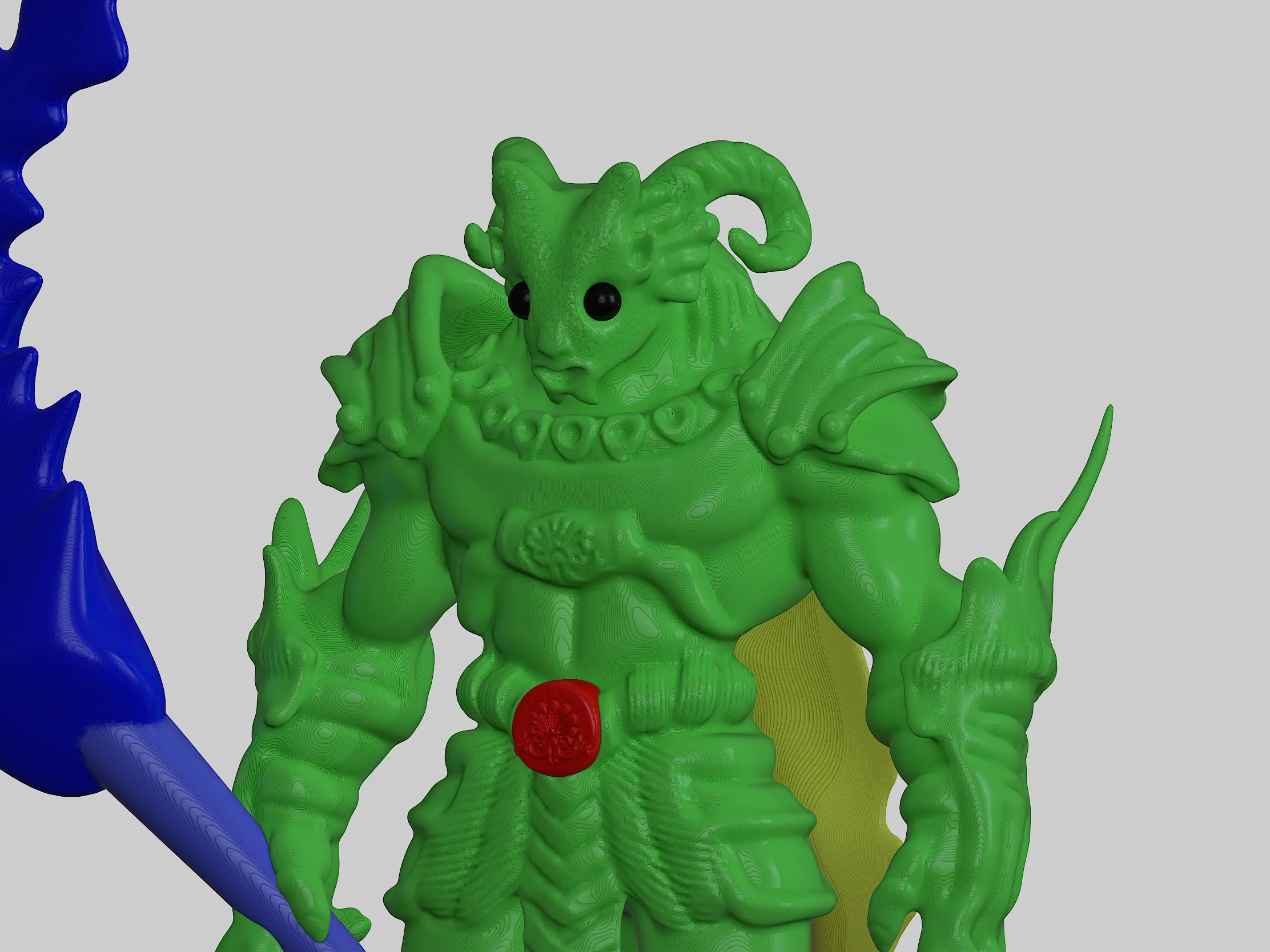 Goat man Warrior with weapon miniature