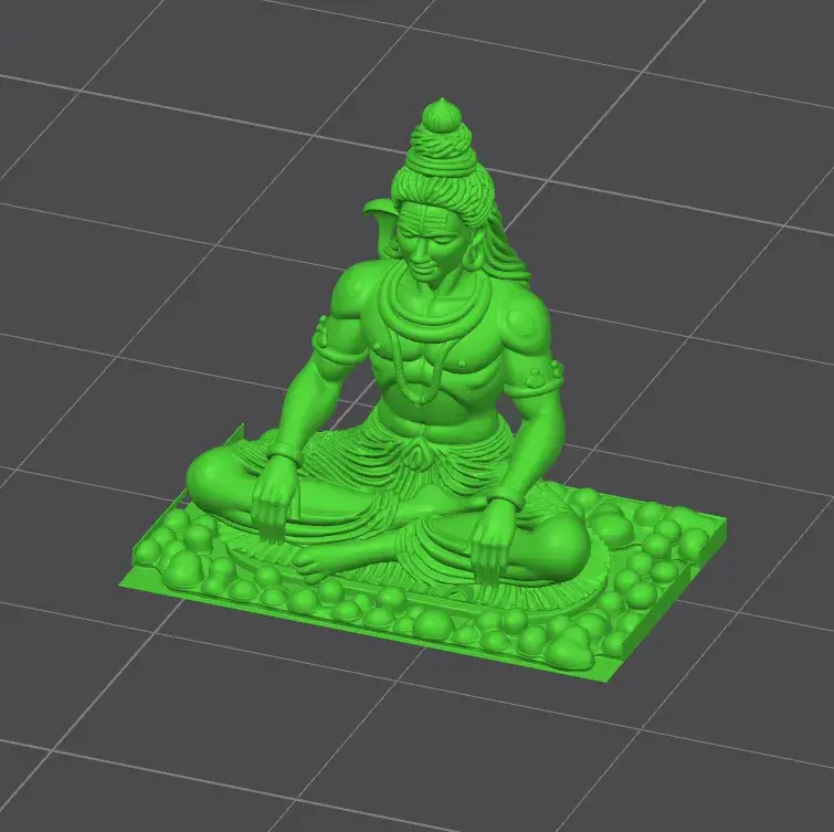 Shiva Miniature on Colorful Flowers 3D Model | STL & 3MF