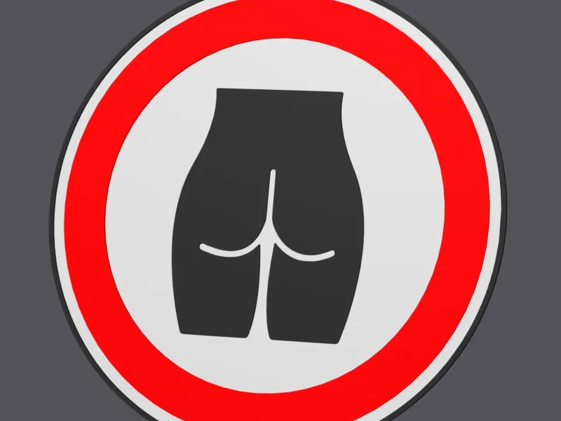 Female Hips/Butt - Traffic Sign Forbidden - Wall Art v1.2