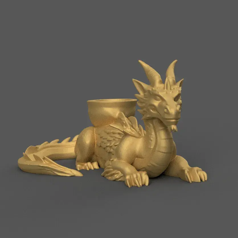 Dragon candle holder Bowl Planter STL – Pot, Holder, Decor 1