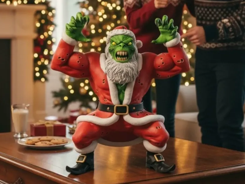 the grinch santa claus swole body figure