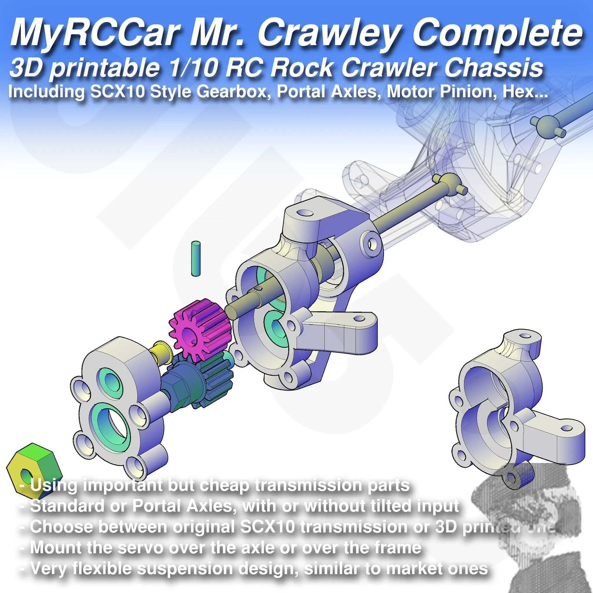 MyRCCar Mr. Crawley Complete. 1/10  RC Rock Crawler Chassis