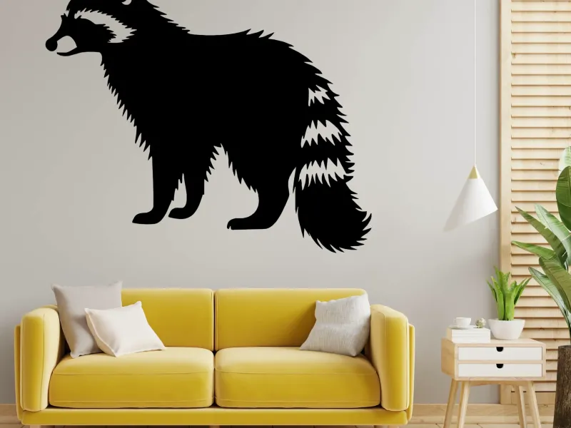 Raccoon Silhouette Wall Art